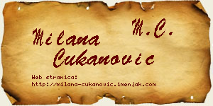 Milana Čukanović vizit kartica